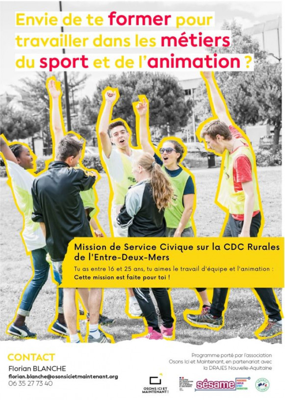 Service civique à la CdC Rurales de l’Entre-Deux-Mers